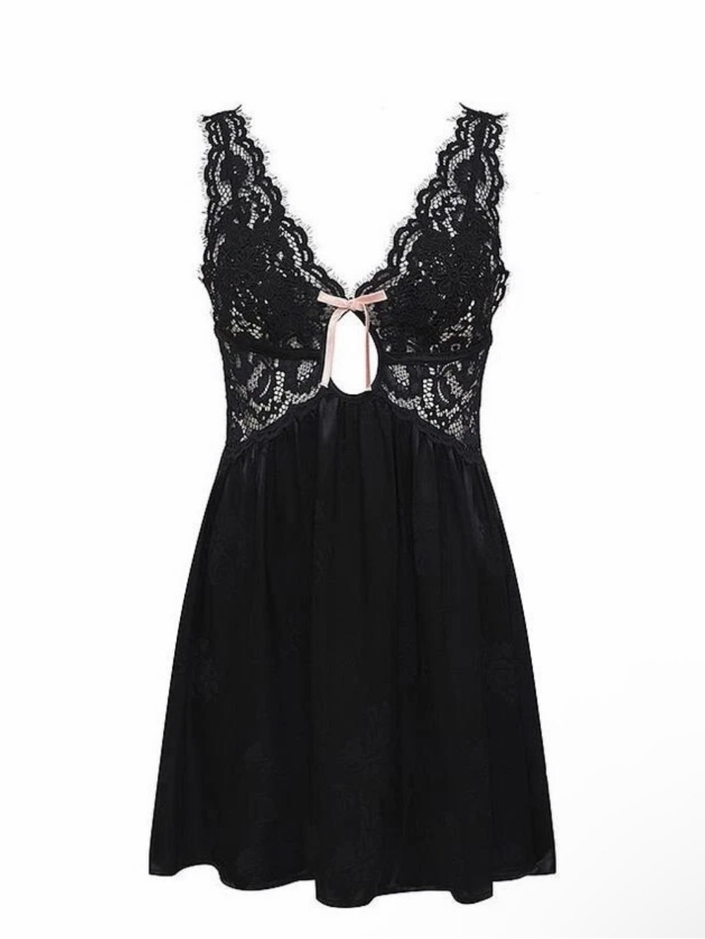 For love & lemons Black Lace Trim Babydoll dress